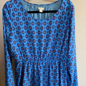 J. Crew Blue Medallion Dress